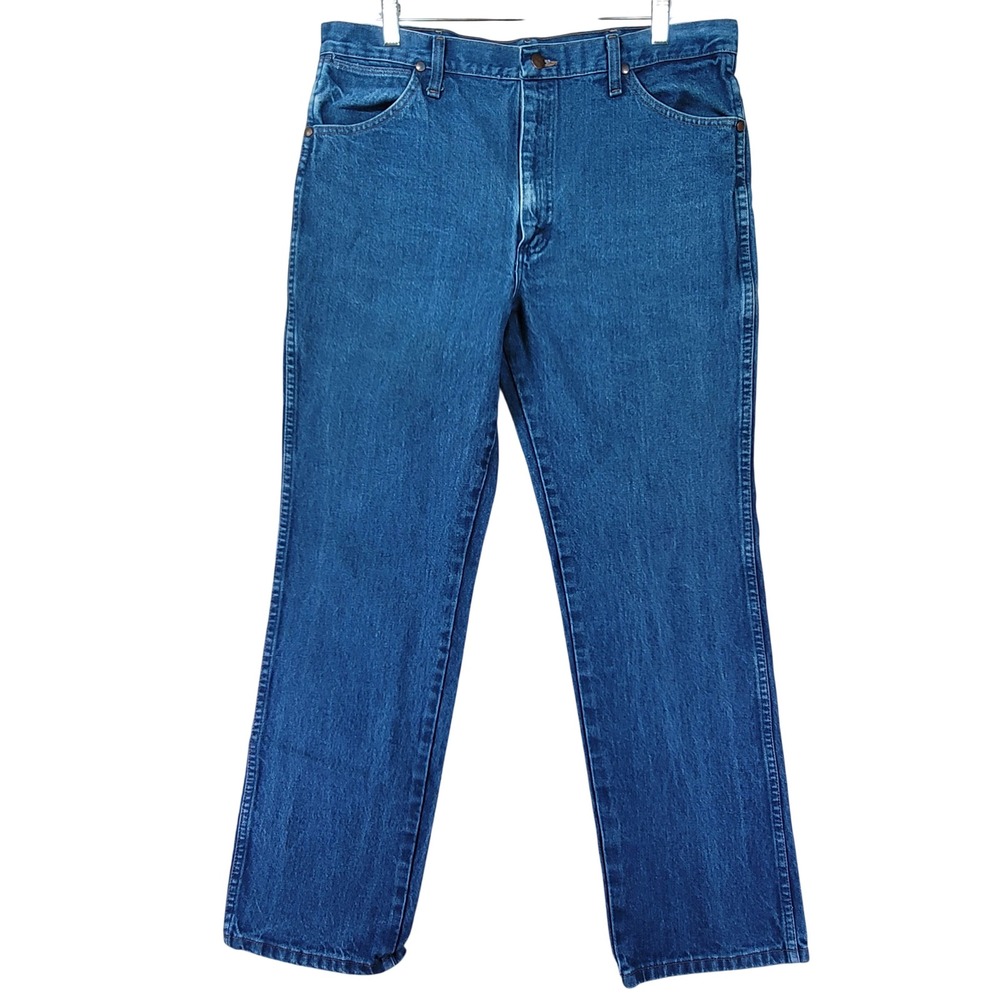 Wrangler Jeans Mens 36x30 Blue Excellent Slim Fit Cowboy Cut Western 936PWD